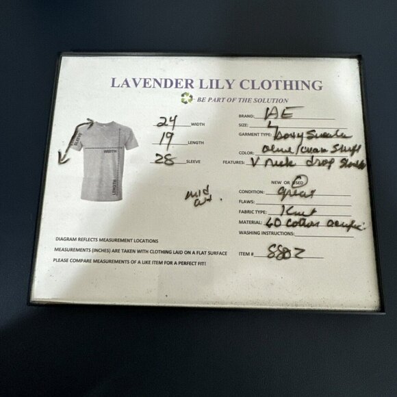 American Eagle Women's L Boxy Fit Sweater Olive Creme Striped - Picture 13 of 13